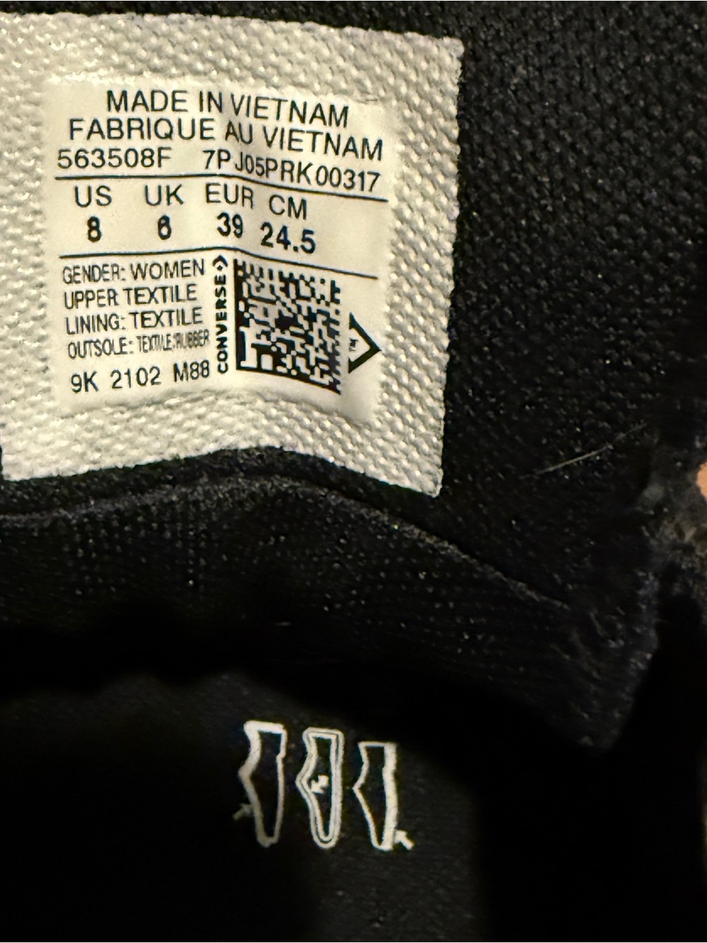Converse Chuck Taylor All Star Madison Low Top Black White Women's Size 8 - Picture 5 of 6
